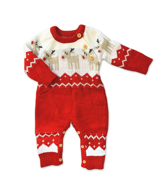 Strickoverall mit Rentieren