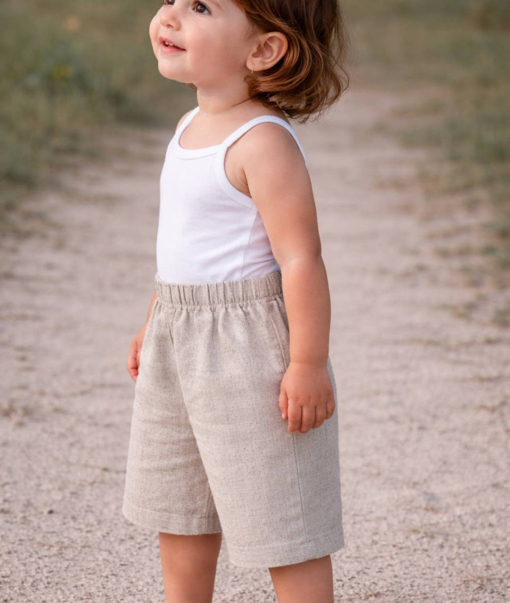Oversize Baby- und Kinderhose Leinen-Optik