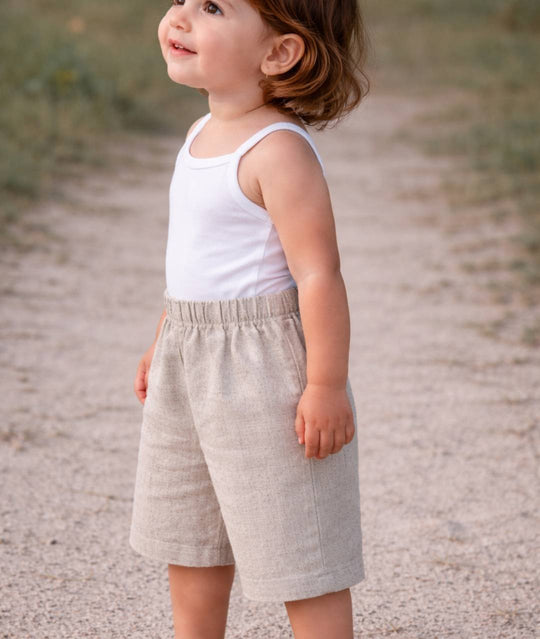 Oversize Baby- und Kinderhose Leinen-Optik