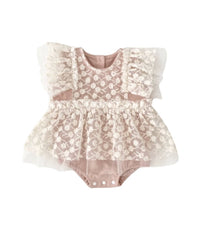 Babytüllkleid mit Blumenstickerein