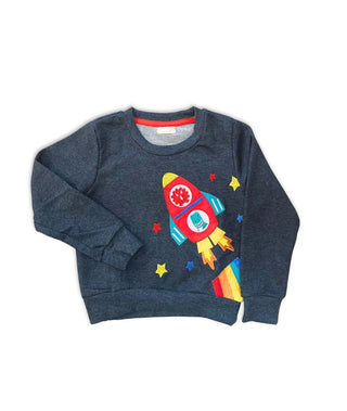 Raketen-Sweatshirt mit Dinos