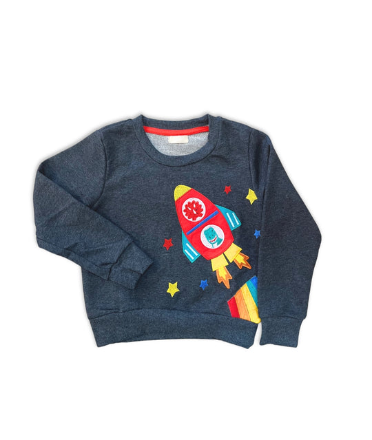 Raketen-Sweatshirt mit Dinos