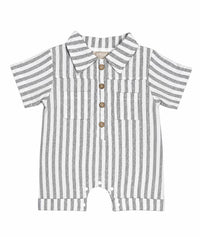 Gestreifter Kinder Overall Grau/Weiss
