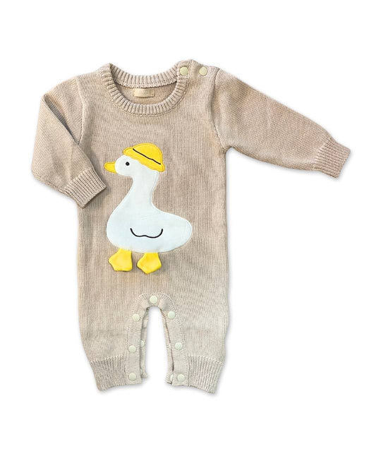 Baby Strickstrampler mit Ente