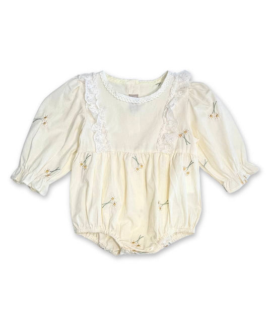 Festliches Babybody mit Blumenstickereien