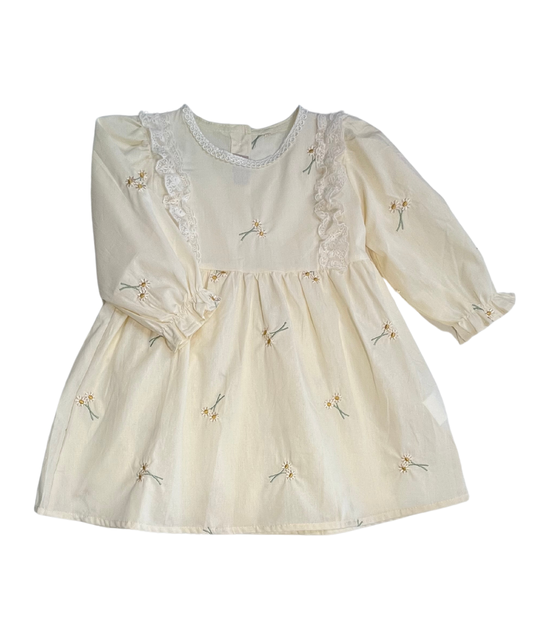 Festliches Mädchenkleid mit Blumenstickerein