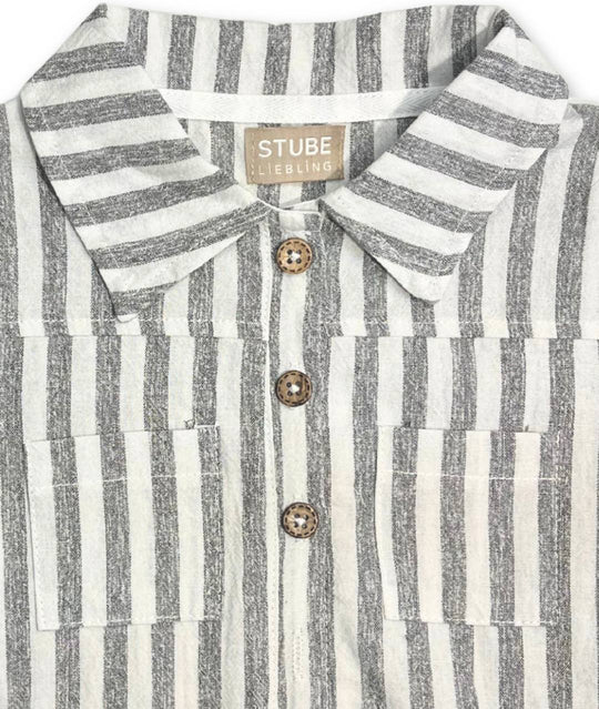 Gestreifter Babyoverall Sommer Detailansicht