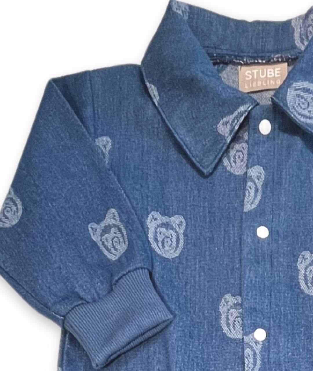 Jeansoverall  mit Bären für Kinder Detailansicht