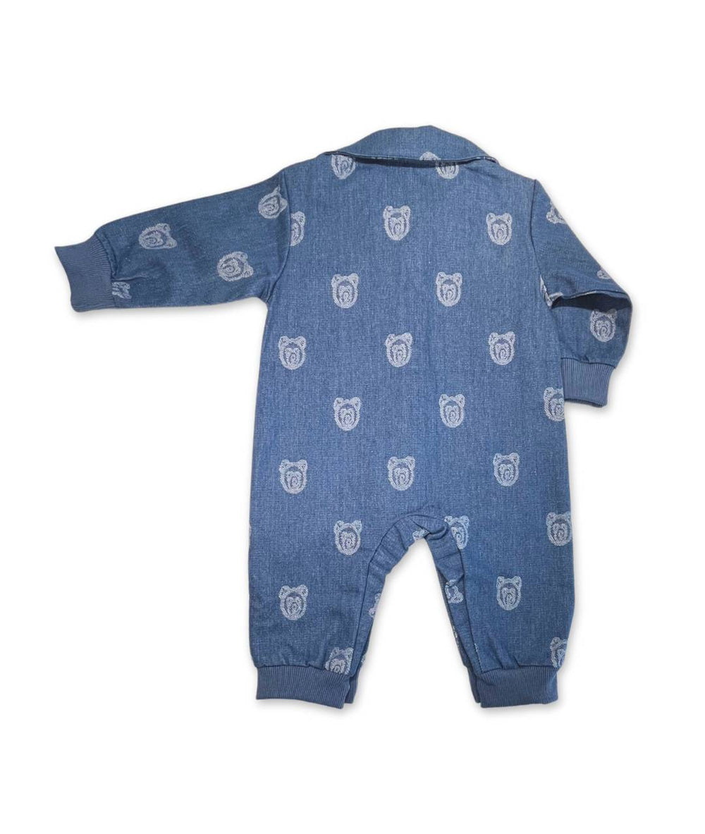 Jeansoverall für Kinder mit Bären Rückenansicht