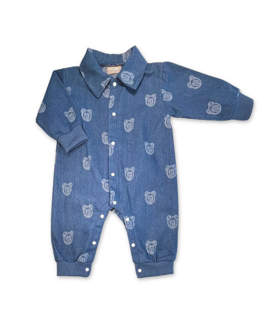 Jeansoverall für Kinder mit Bären