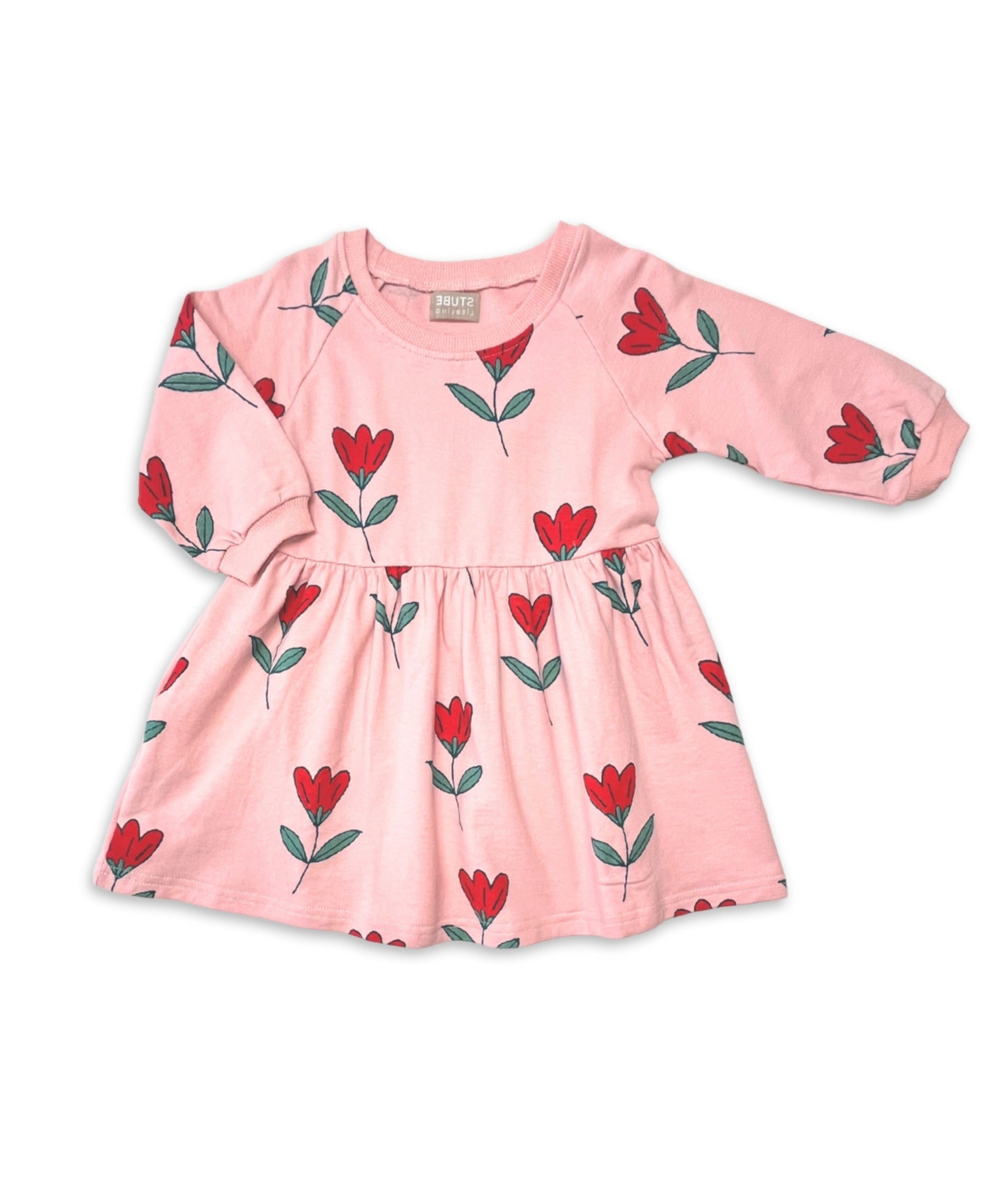 Kinderkleid mit Blumenprint auf Jerseystoff