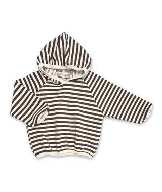 Gestreifter Kinderpulli mit Kapuze