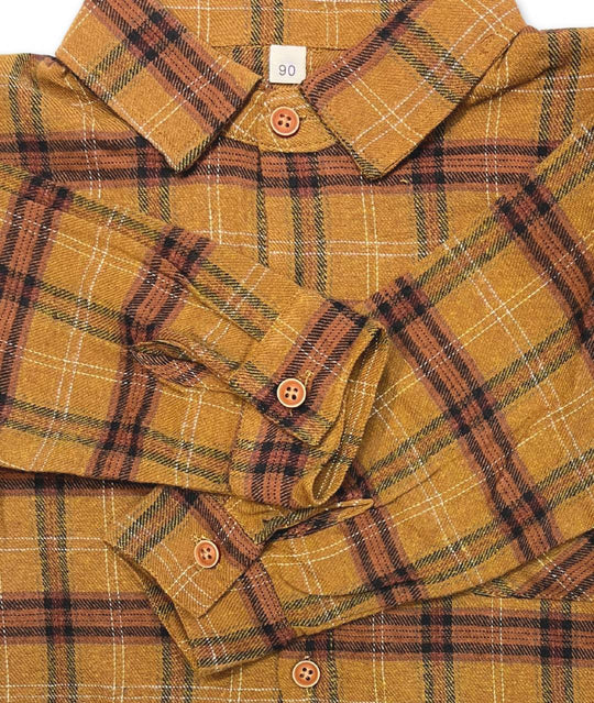 Hellbraunes Kinder Karohemd Detailansicht