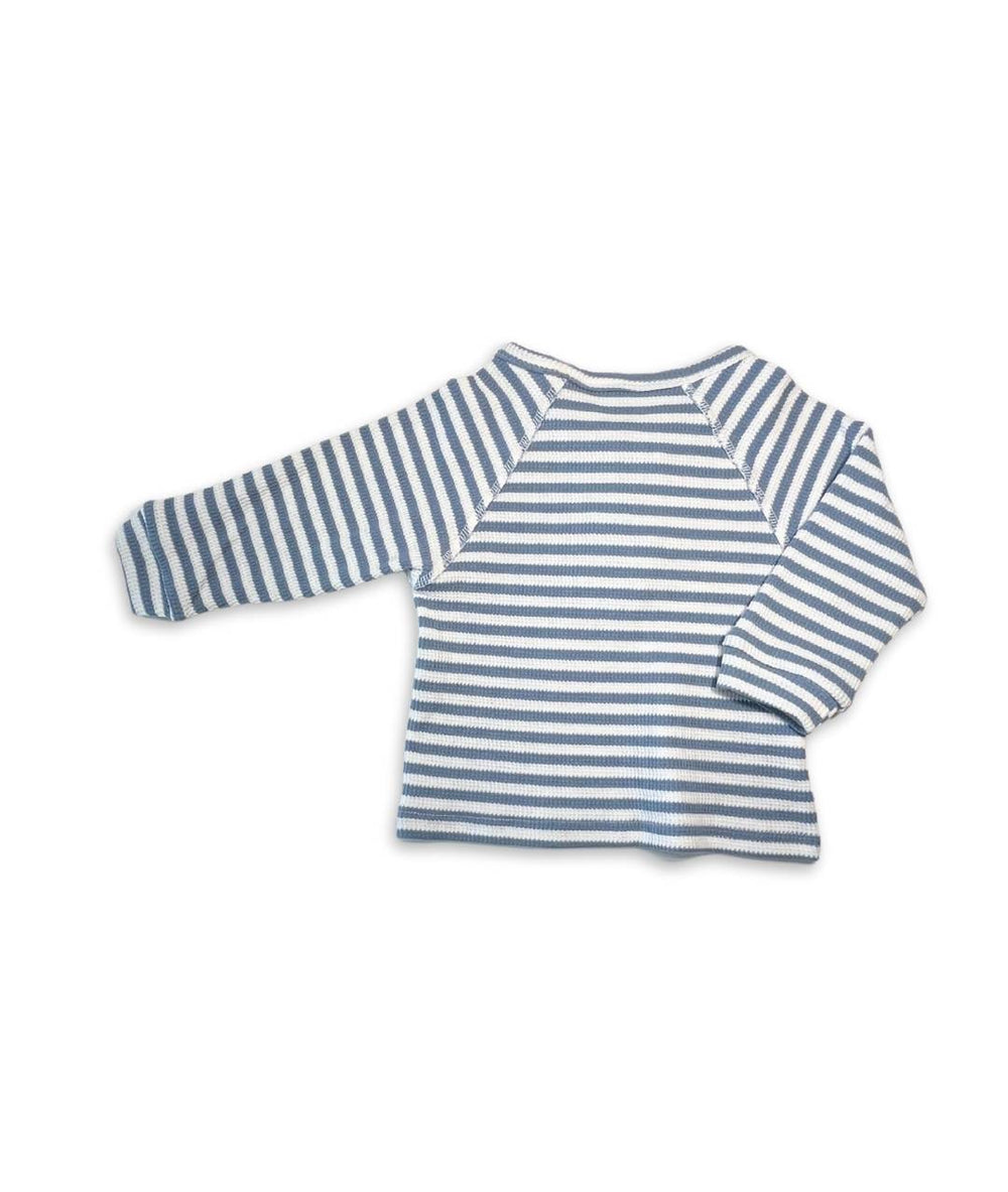 Blau/Weiss gestreifter Seemannspullover für Kinder Rückenansicht