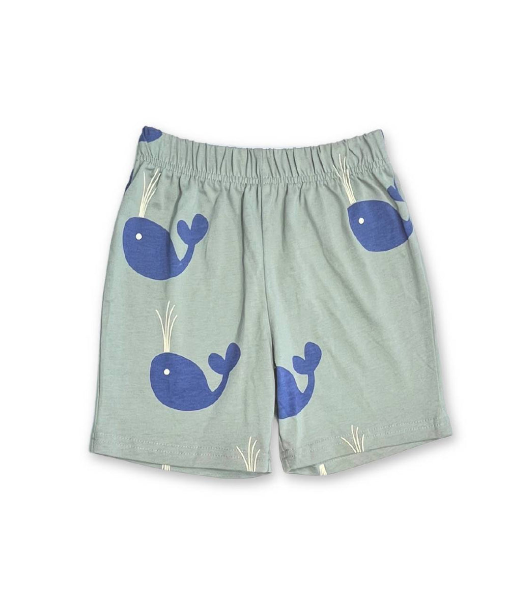 Kurze Hosen in Türkisgrün für Kinder mit Walen