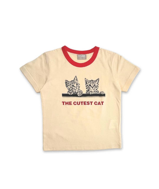 Kindershirt mit zwei Katzen im Vintage-Look