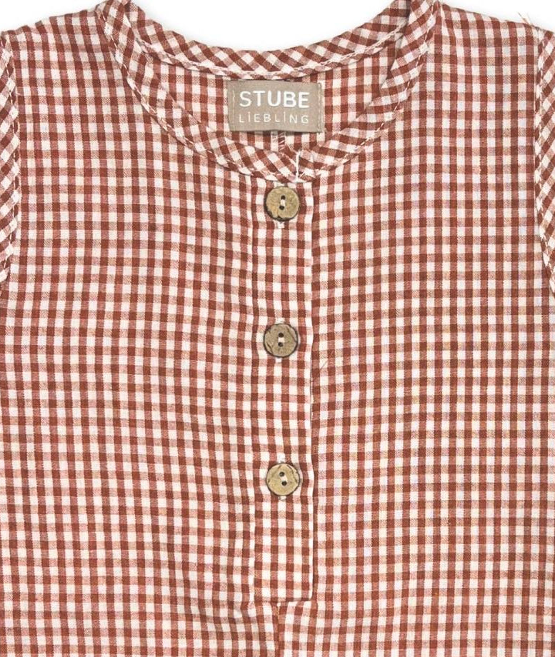 Kinder Sommer Overall kariert Detailansicht