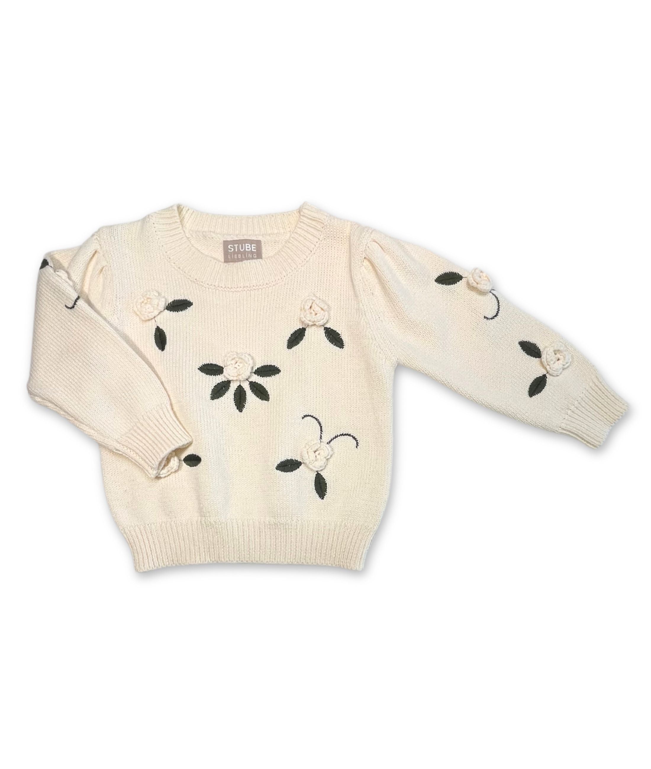 Strickpullover mit Blumen | STUBE LIEBLING