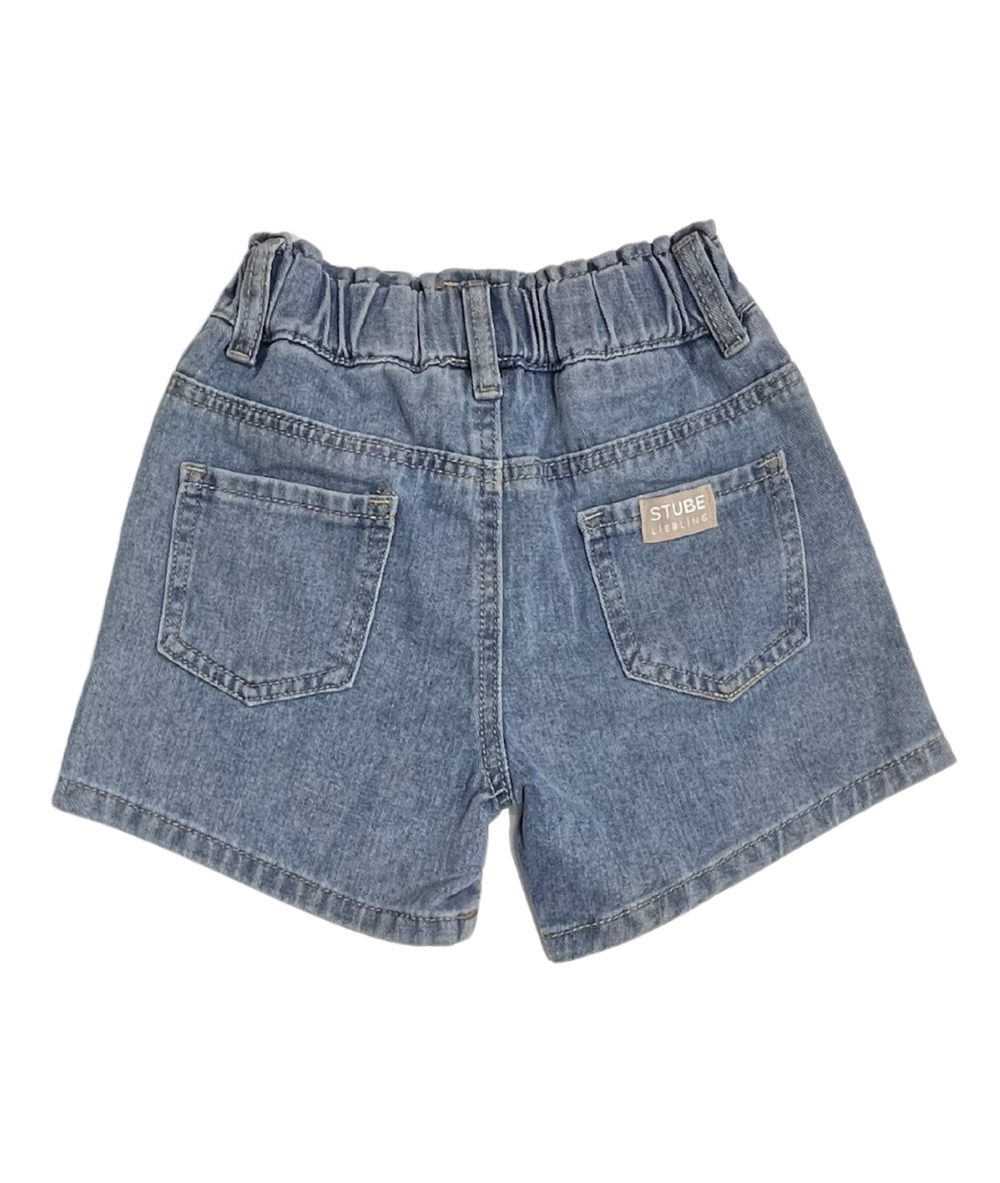 Kurze Kinder-Jeans mit Herzen