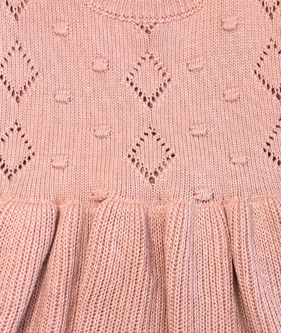 Rosa Mädchen Strickkleid Detailansicht