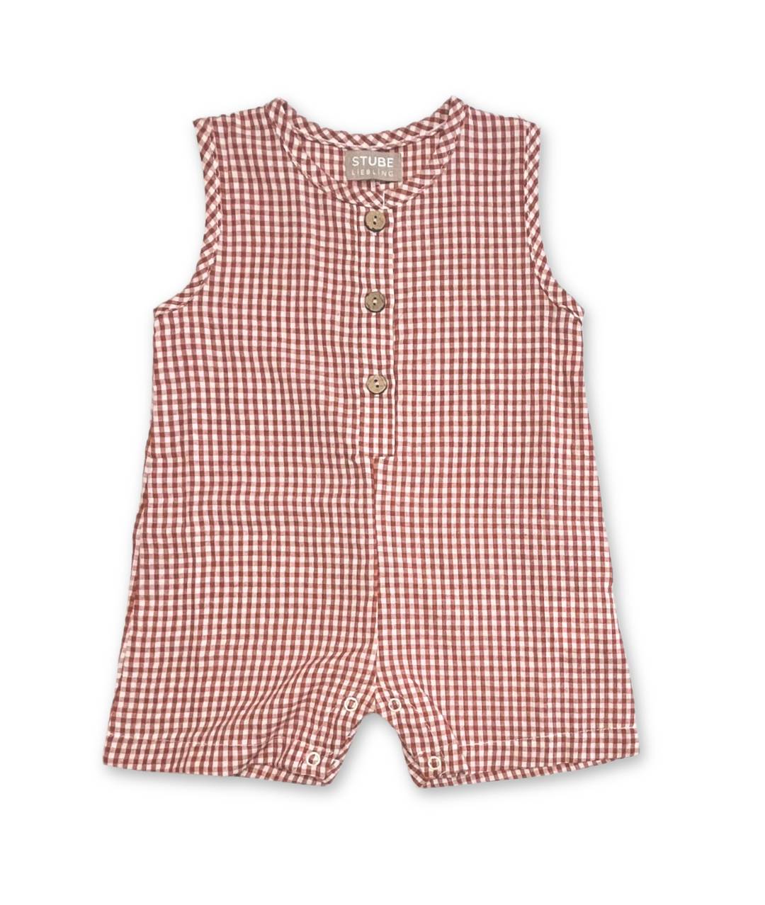Rot/Weiss karierter Kinderoverall für den Sommer