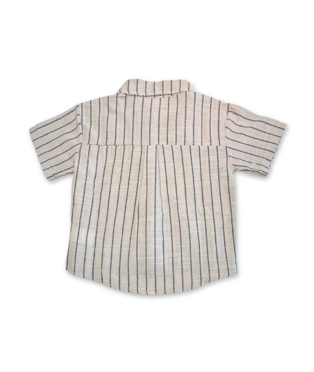 Gestreiftes Sommerhemd für Jungs mit Kragen und Knöpfen Rückenansicht