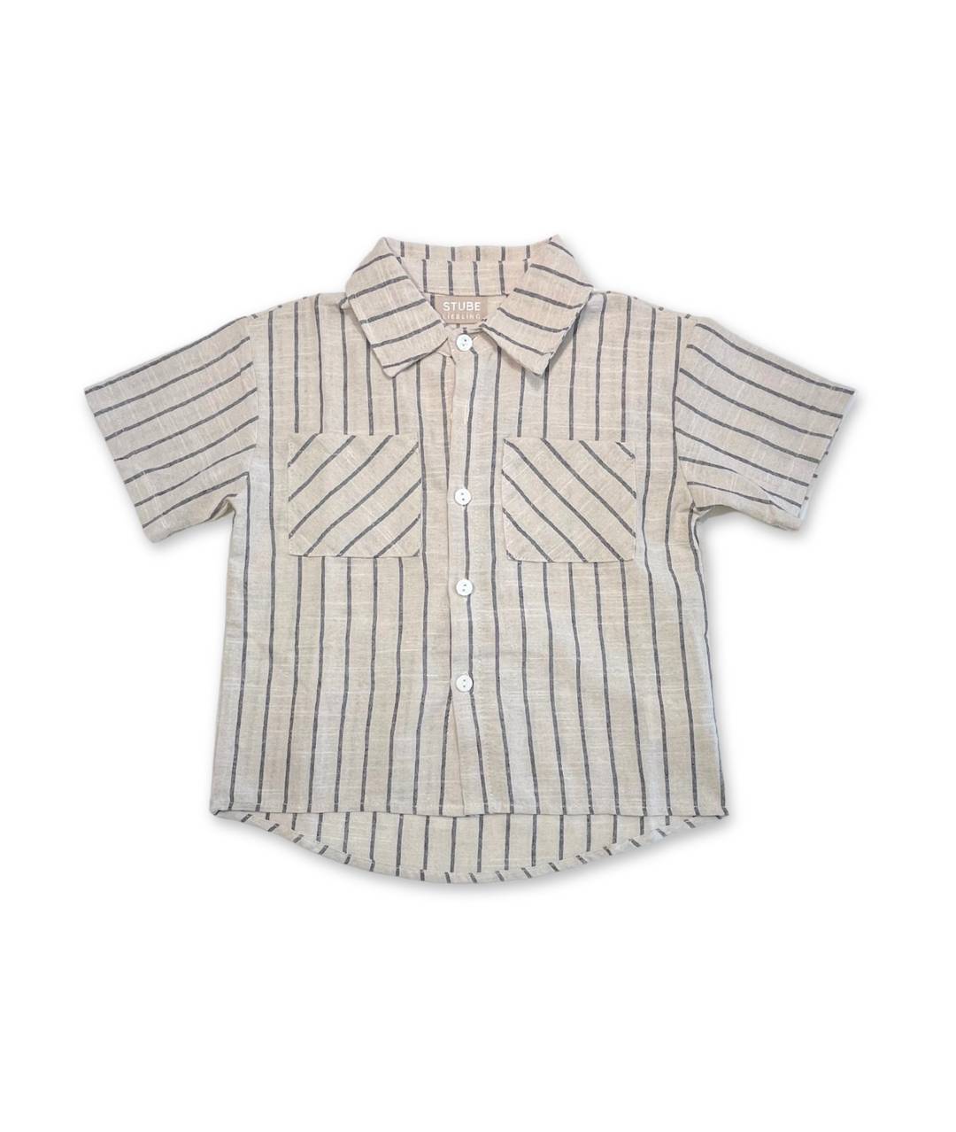 Gestreiftes Sommerhemd für Jungs mit Kragen und Knöpfen