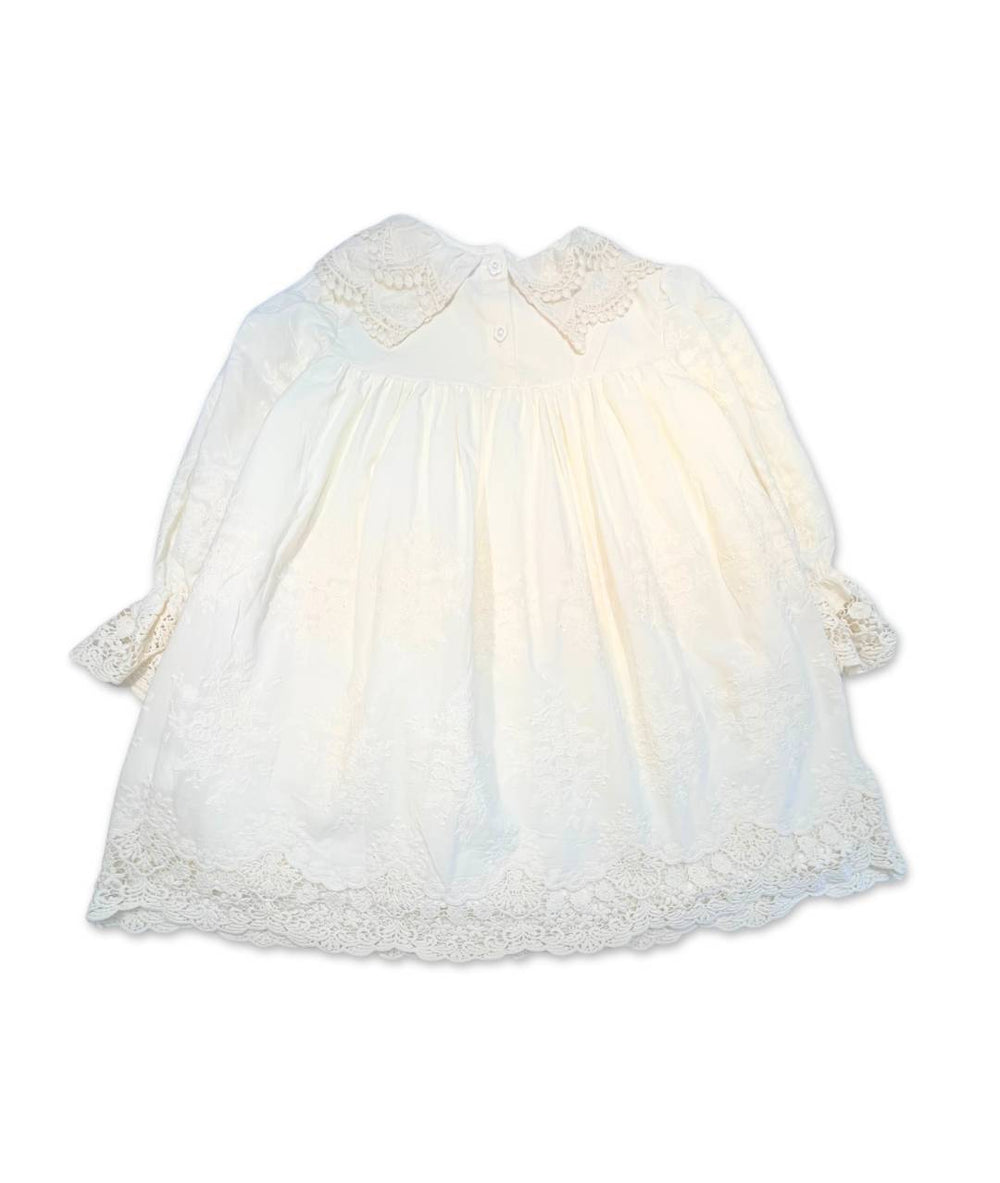 Elfenbein weisses festliches Mädchenkleid Rückenansicht